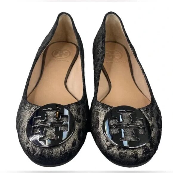 NIB Tory Burch Ballet Flats - Reva POWDERED CHEETAH PRINT gray - Picture 3 of 8